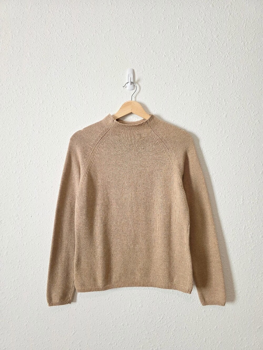 Vintage Mock Neck Cotton Blend Sweater S